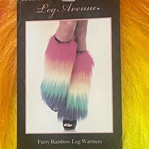 Leg Avenue Multicolor Furry Leg Warmers